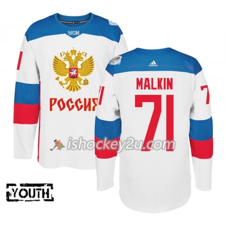 Rusland Trøje Evgeni Malkin 71 2016 World Cup Børn Hvid Premier
